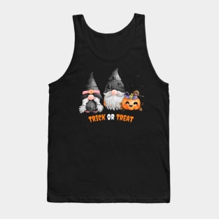 Trick or Treat Halloween! Cute Gnomes Halloween Pumpkin Spooky Season Autumn Vibes Halloween Thanksgiving and Fall Color Lovers Tank Top